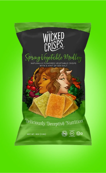 Wicked Crisps-Deliciously Deceptive Nutrition- Spring Vegetable Medley, Naturally Flavored Vegetable Crisps With a Hint of Sea Salt 4 Oz - (4 PACK) $19.96