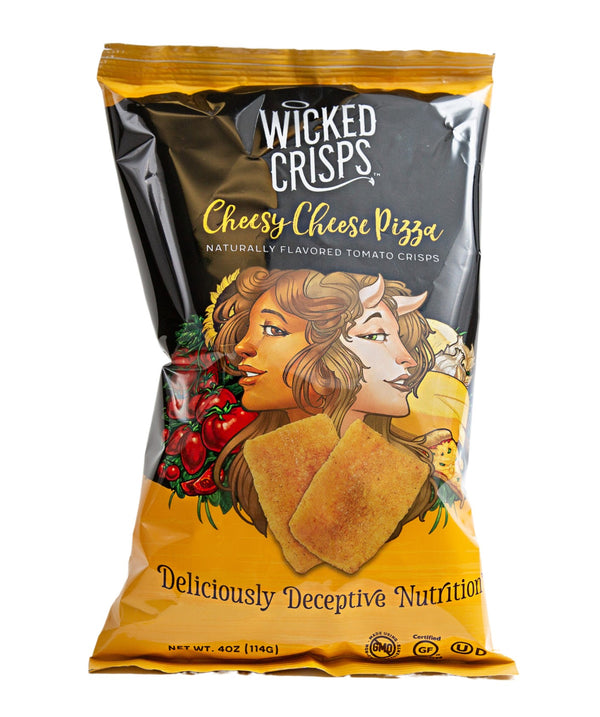 Wicked Crisps Cheesy Cheese Pizza Tomato Crisps 4 oz