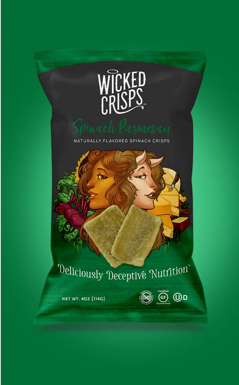 Wicked Crisps- Deliciously Deceptive Nutrition- Spinach Parmesan, Naturally Flavored Spinach Crisps  4OZ. (4 PACK) $19.96