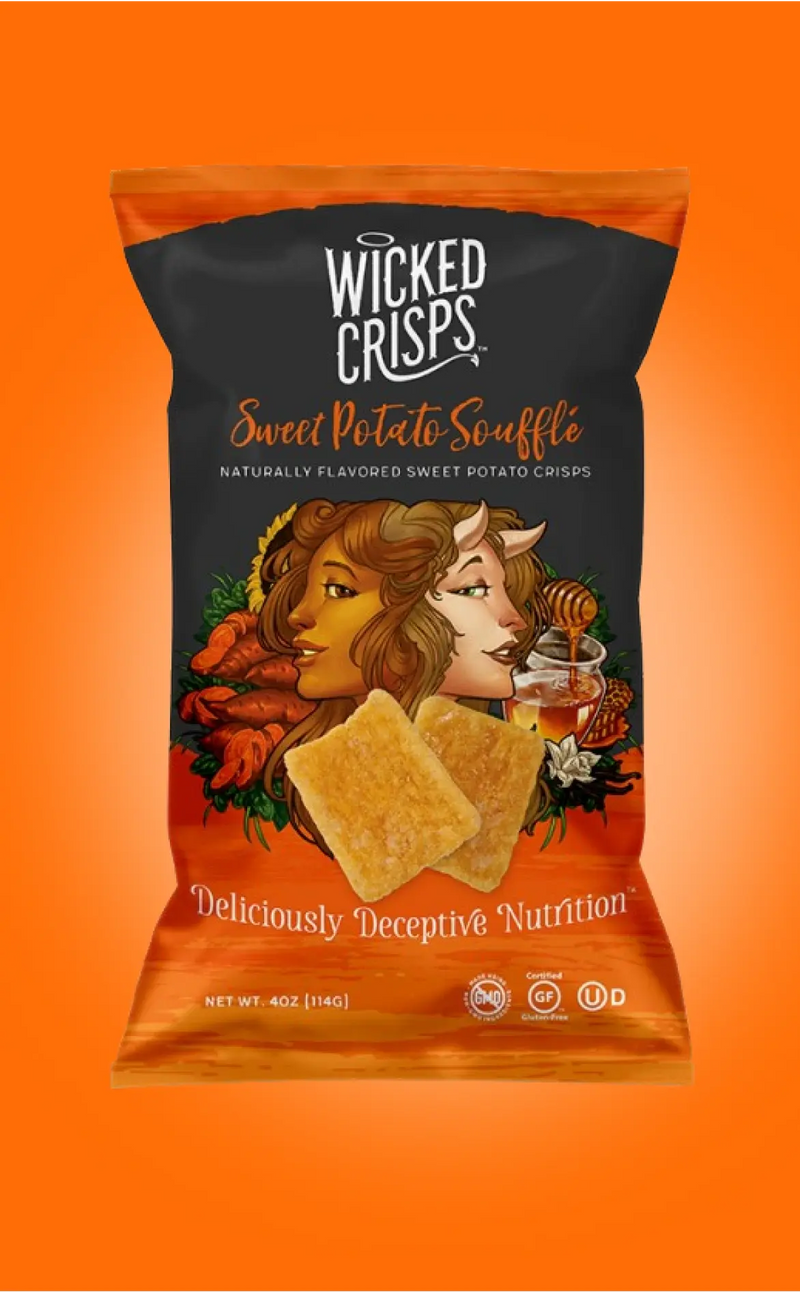 Wicked Crisps- Deliciously Deceptive Nutrition- Sweet Potato Souffle Crisps, Naturally Flavored Sweet Potato Crisps 4 oz.- (4 PACK) $19.96