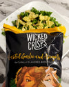 Wicked Crisps: Roasted Garlic & Asiago Broccoli Crisps (4-Pack)