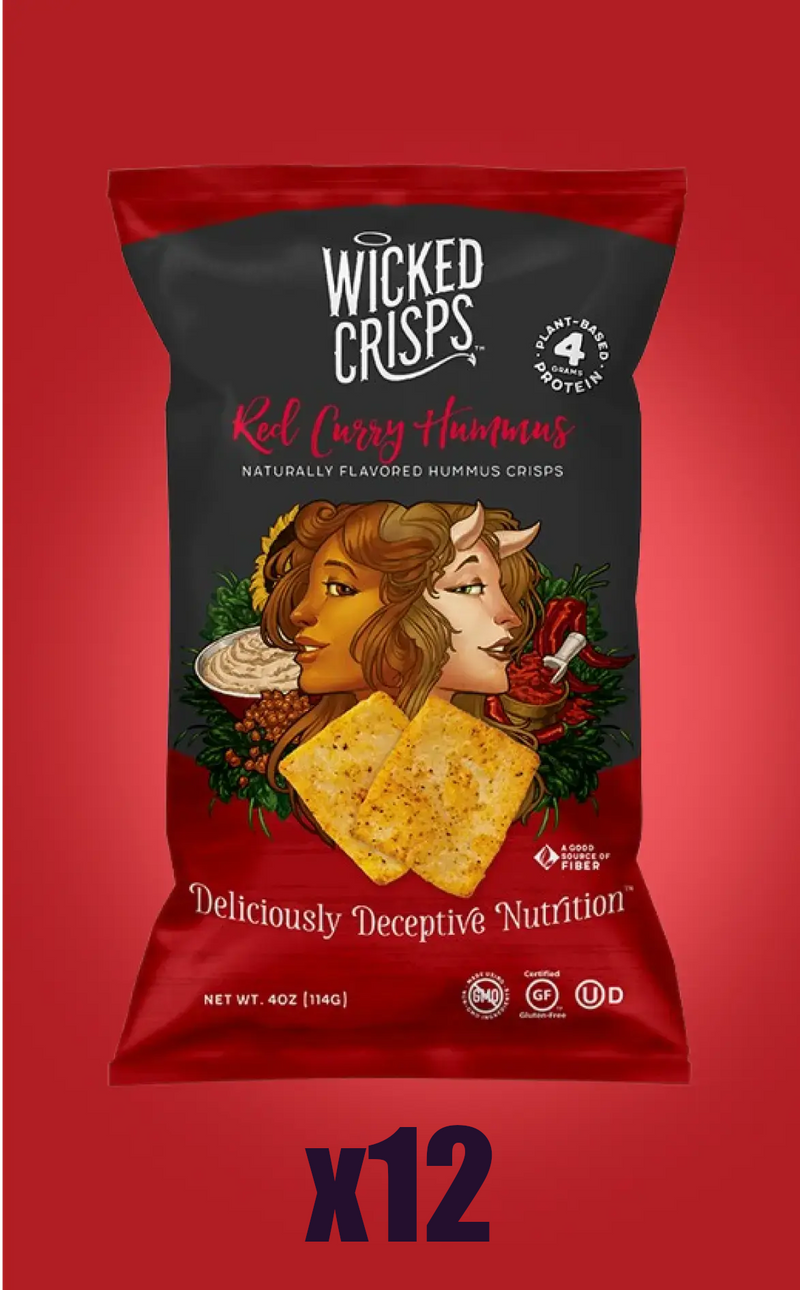 Wicked Dozen: Red Curry Hummus Crisps (12-Pack)